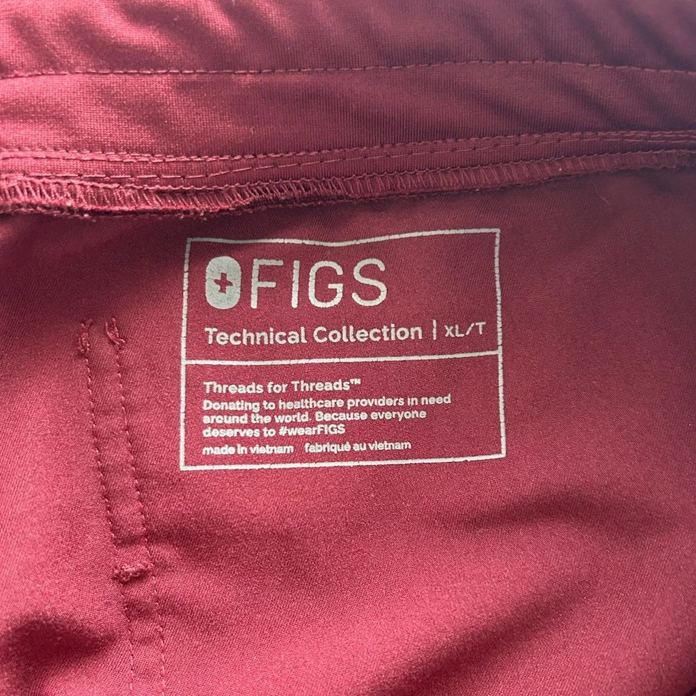 Figs: Burgundy Zamora Jogger Scrub Pants - Picture 4 of 7